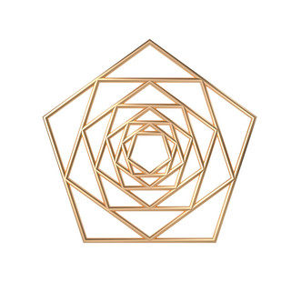 c4d立体金属五边形组合