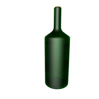 绿色酒瓶海报模板_c4d绿色酒瓶插画
