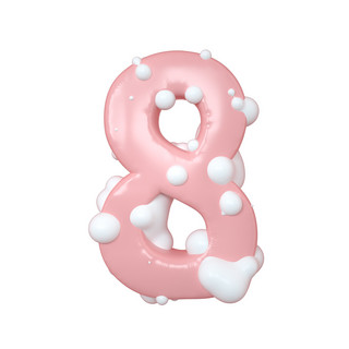 C4D粉嫩奶油蛋糕立体数字8元素