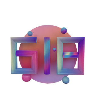 立体炫彩618字体