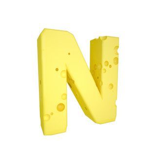 C4D创意奶酪字母N装饰