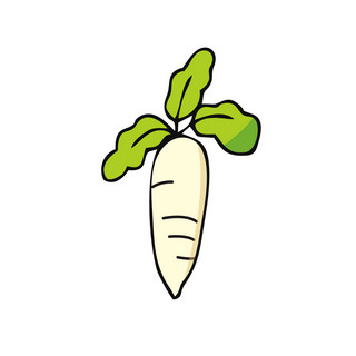 青豆萝卜海报模板_手绘蔬菜萝卜可商用元素