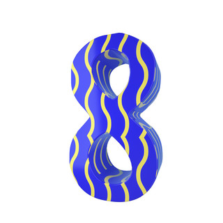 C4D孟菲斯风格立体数字8装饰