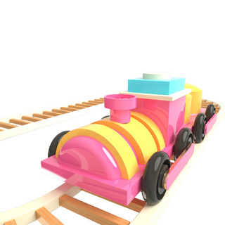 粉色卡通玩具火车