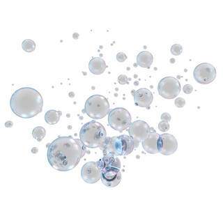 气泡透明海报模板_蓝色透明气泡png