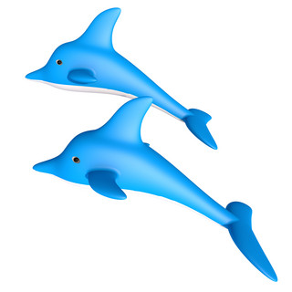 海豚免扣PNG海报模板_C4D海豚装饰图案