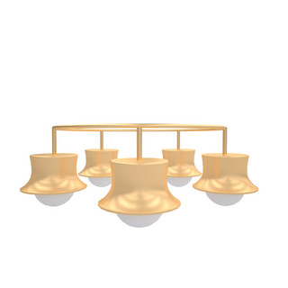 C4D金色台灯北欧灯饰立体精致家居装饰灯具免费下载