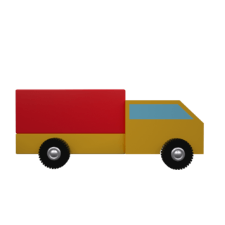 红色货箱运输车