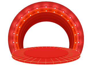 展台背景红色几何背景红色金色大气台子