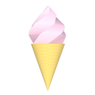 立体草莓海报模板_仿真甜点草莓味冰淇淋