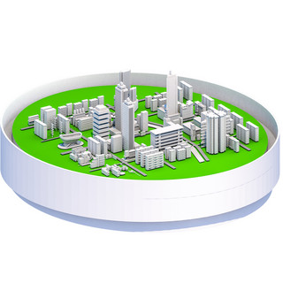 房地产海报模板_微型城市模型