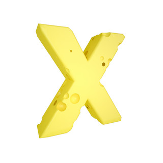 C4D创意奶酪字母X装饰