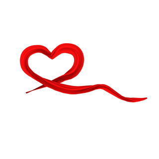 红丝带心形