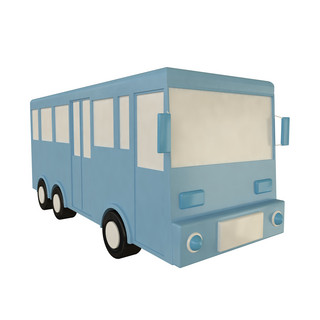 公交车车体画面海报模板_c4d立体蓝色公交车免费下载