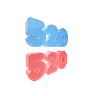 520字体海报模板_c4d立体520