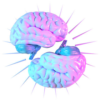 科技智能大脑数据蓝色线框医疗放射