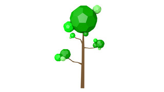 卡通树绿色海报模板_C4D卡通绿色装饰树