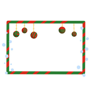 长方形海报模板_卡通圣诞节喜庆边框