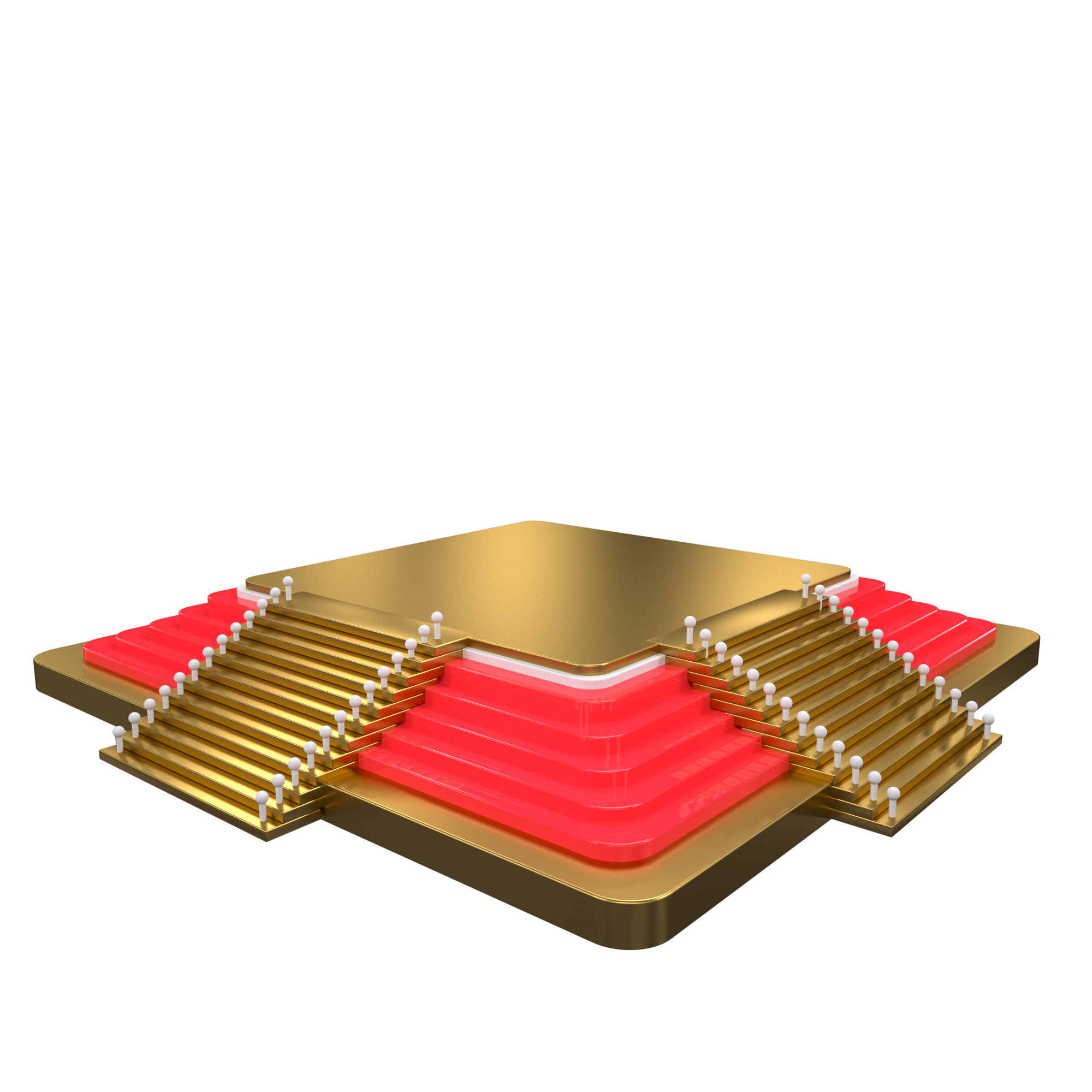 3D立体矩形黄金舞台图片