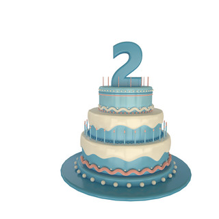 派对蛋糕海报模板_C4D立体小清新蛋糕C4D免费下载