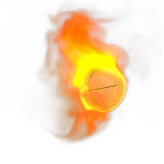 写实的海报模板_燃烧着的火焰篮球