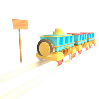 游乐场儿童卡通海报模板_3D立体儿童玩具火车