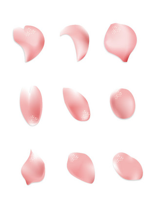 手绘浪漫粉色花瓣设计元素