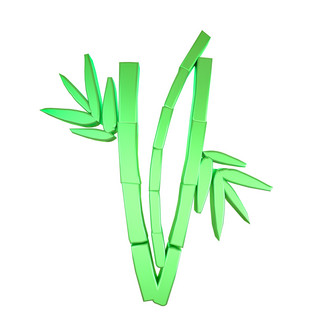 c4d绿色立体竹子