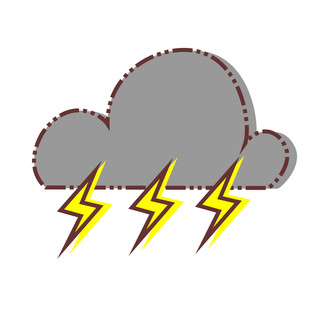 雷闪电mbe天气卡通可爱设计矢量元素