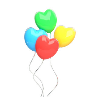 爱心礼盒爱心气球海报模板_立体红色爱心气球