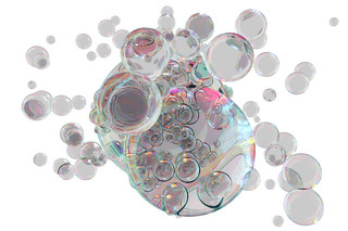 彩色泡泡海报模板_圆形彩色气泡png