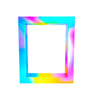 蒸汽波立体方形边框