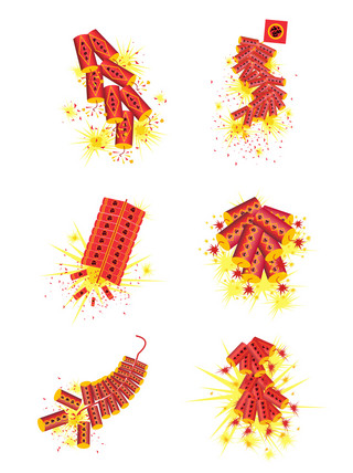 中国风新春鞭炮元素之红色喜庆套图