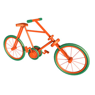 PNG图免抠海报模板_C4D立体彩色脚踏自行车.png