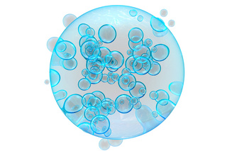 透明泡泡海报模板_圆形蓝色气泡png
