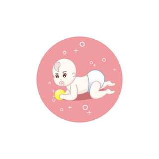 粉色卡通可爱人物婴儿宝宝矢量图