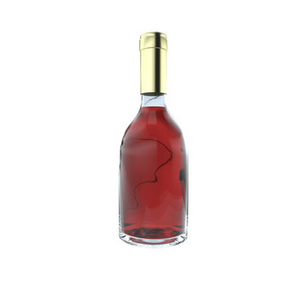 酒瓶里的花海报模板_3D红色玻璃酒瓶