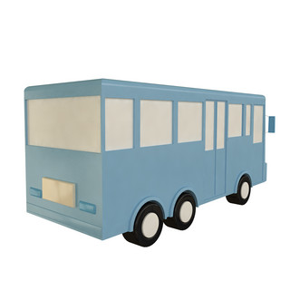 3d的模型海报模板_c4d立体蓝色公交车后侧面免费下载