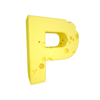 创意字母p海报模板_C4D创意奶酪字母P装饰