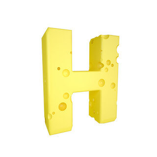 奶酪海报模板_C4D创意奶酪字母H装饰