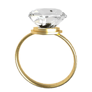 戒指钻石海报模板_3D黄金钻石戒指