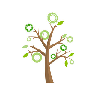 矢量创意树设计海报模板_创意树木可商用元素