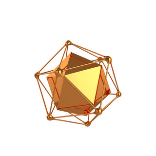 C4D金属材质立体几何图形装饰