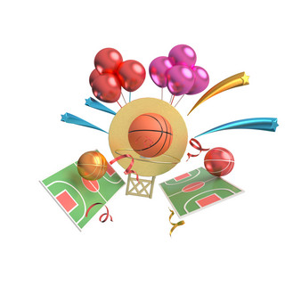 篮球装饰海报模板_篮球促销装饰图案