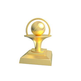 3D金色篮球奖杯