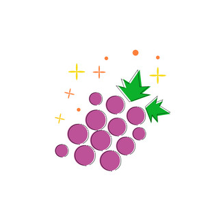 MBE图标元素之卡通可爱水果图案葡萄