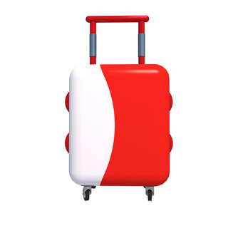 红色白色旅行箱