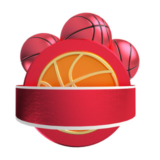 一个玩具海报模板_金属风格篮球装饰图案
