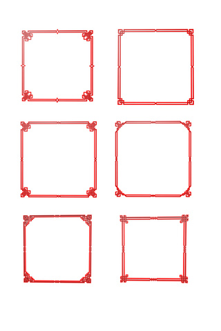 新年对称边框海报模板_C4D春节红色中国风边框