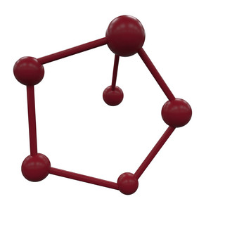 手绘红色分子结构